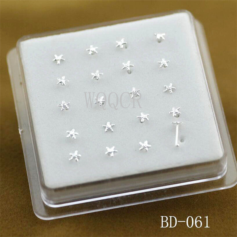 20個/箱 フロスト加工 星型ノーズネイル 10mm ボール - Body Jewelry Display Case のレビューと価格