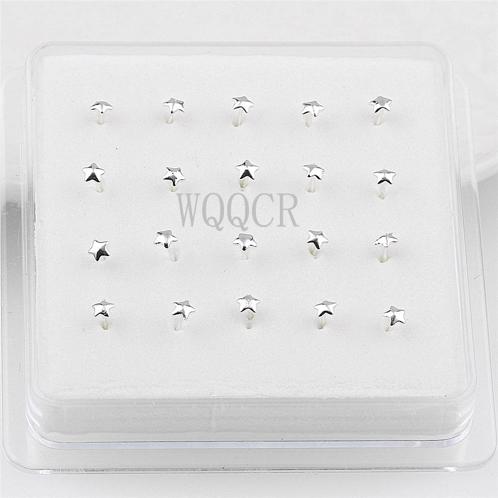 20個/箱 フロスト加工 星型ノーズネイル 10mm ボール - Body Jewelry Display Case のレビューと価格