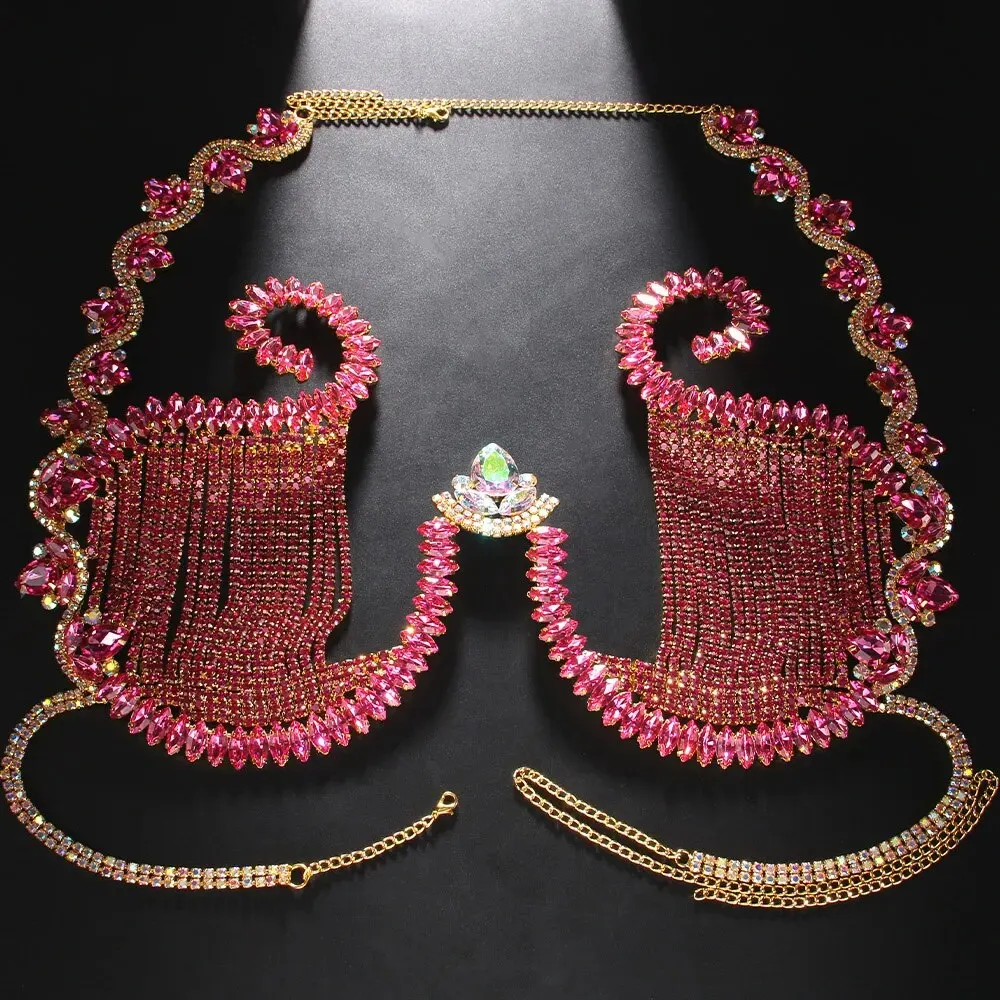 女性のためのピンクのクリスタルの胸のサポート,ナイトクラブの - Body Jewelry Retainers のレビューと価格
