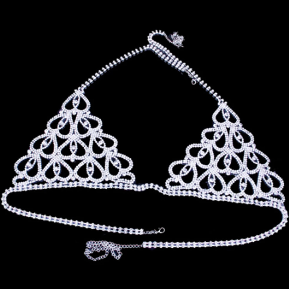 ファッションラインストーンハートブラジャー Tバックセットビ - Body Jewelry Retainers のレビューと価格