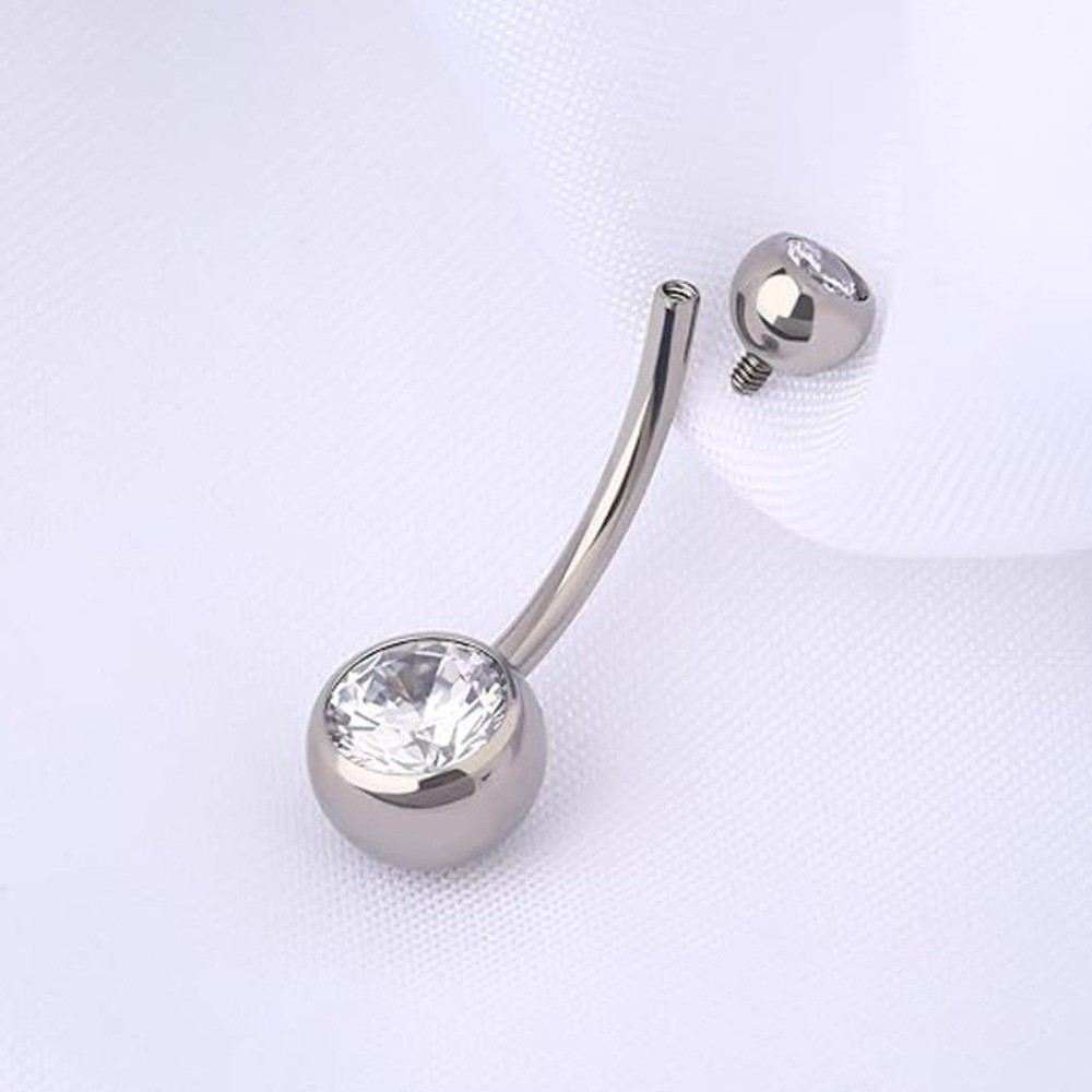 高品質チタン素材のへそピアス、カーブしたダングルデザイン、ボ - Body Jewelry Titanium のレビューと価格