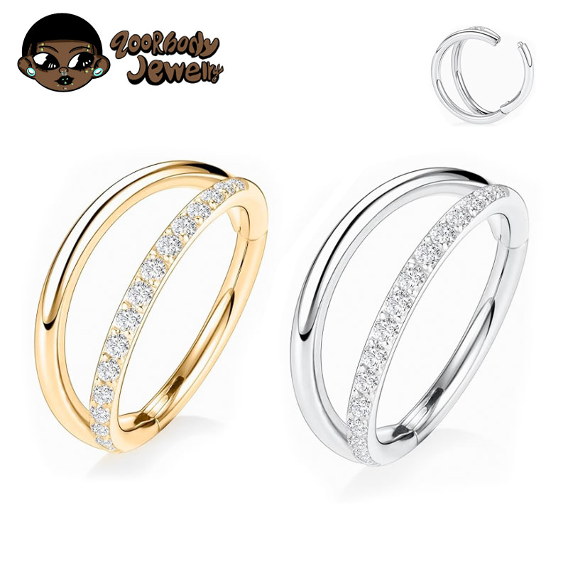 ASTM F136 チタン 16 グラムムーンノーズリングフ - Septum Clicker Ring のレビューと価格