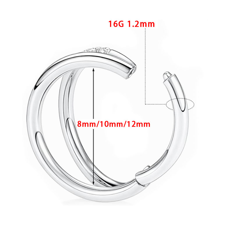 ASTM F136 チタン 16 グラムムーンノーズリングフ - Septum Clicker Ring のレビューと価格