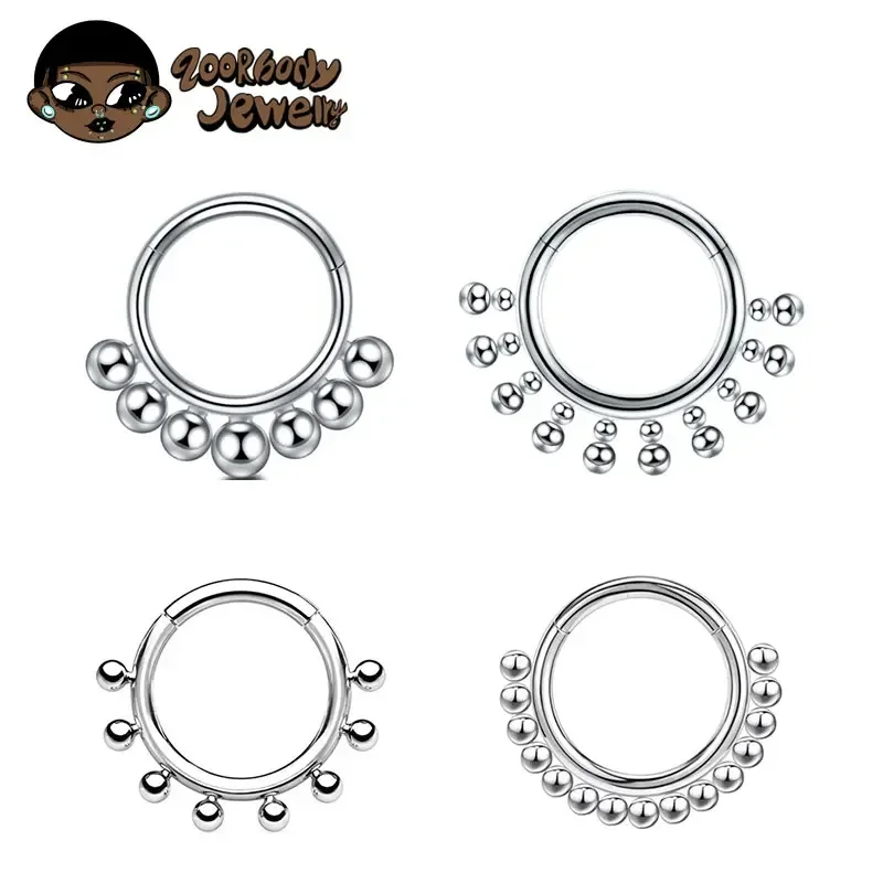 ASTM F136 チタン抗アレルギーセプタムピアス鼻リング - Septum Clicker Ring のレビューと価格