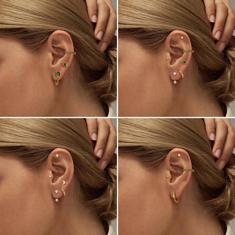 20 個のステンレス鋼の繊細で快適なグリーンジェムストーンフ - Body Jewelry Flat Back のレビューと価格
