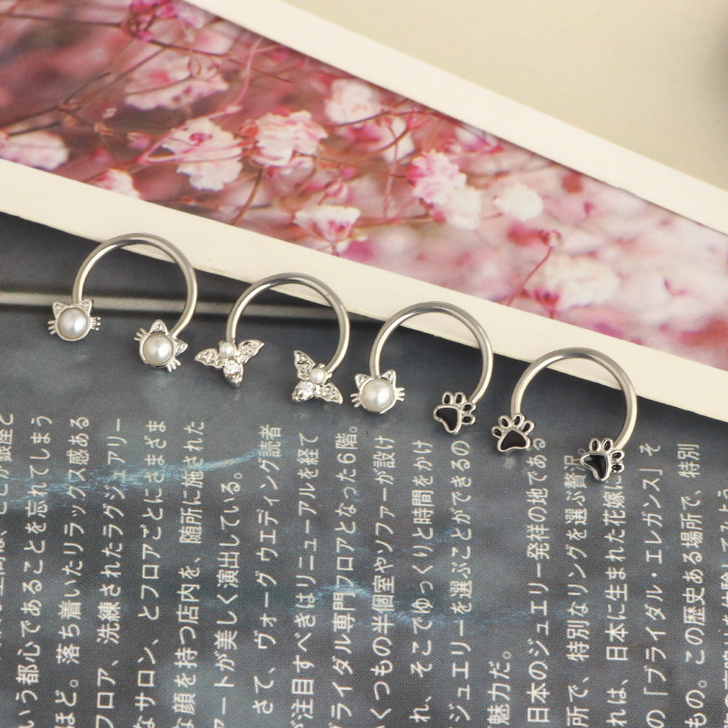 16G セプタムリング ダイスピアス サージカルスチール 軟 - Body Jewelry Nose Ring のレビューと価格