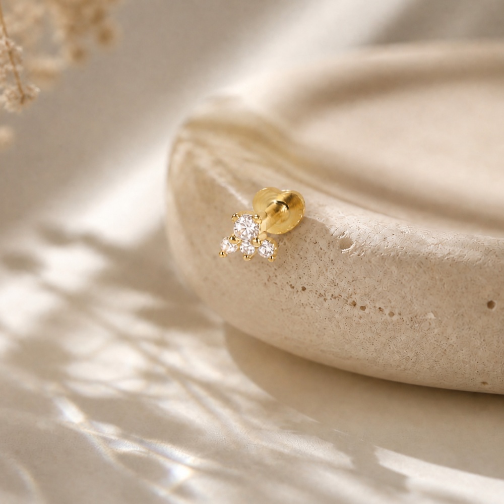 ROXI 1個 925スターリングシルバー フラットピアス  - Body Jewelry Flat Back のレビューと価格