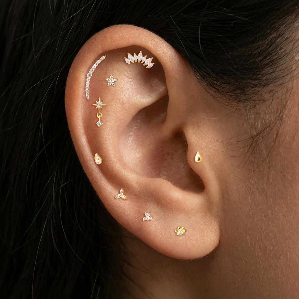 ROXI 1個 925スターリングシルバー フラットピアス  - Body Jewelry Flat Back のレビューと価格