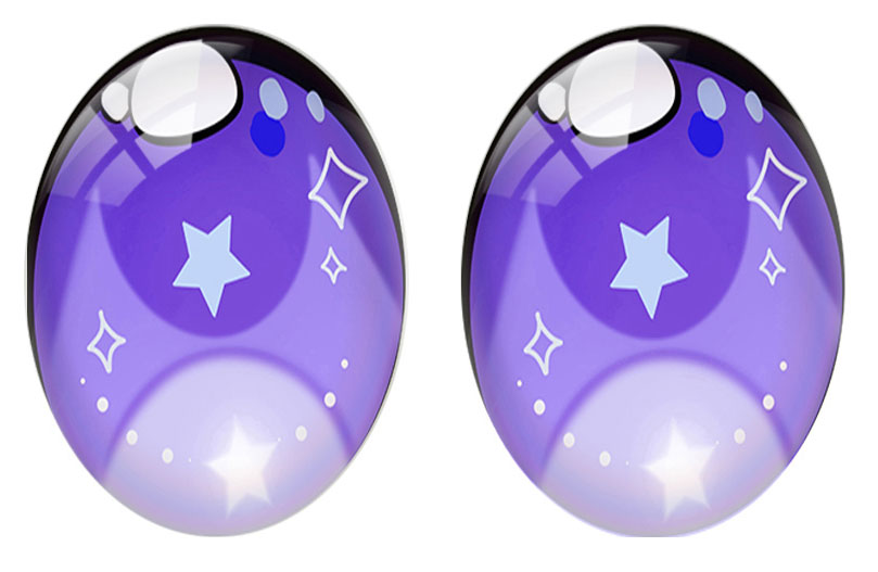 5 ペア/ロットオーバルかわいい漫画人形パープルスタークリス - Star Flat Back のレビューと価格