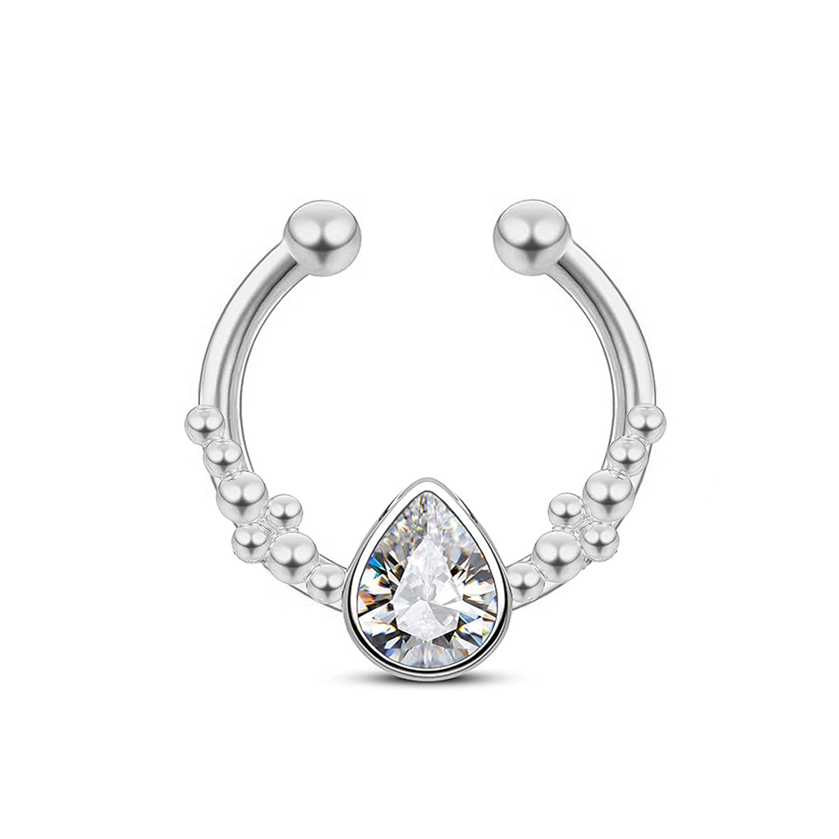 ステンレス鋼ホースシューウォータードロップノーズリング女性用 - Body Jewelry Nose Ring のレビューと価格