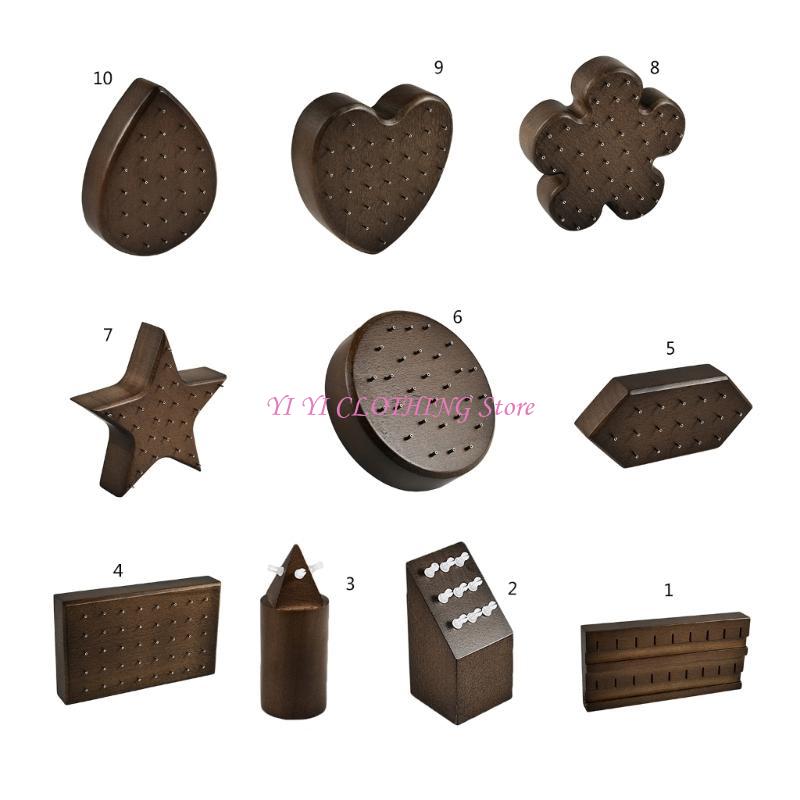 N5KF 木製ピアスジュエリーディスプレイスタンド実用的なイ - Body Jewelry Display Case のレビューと価格