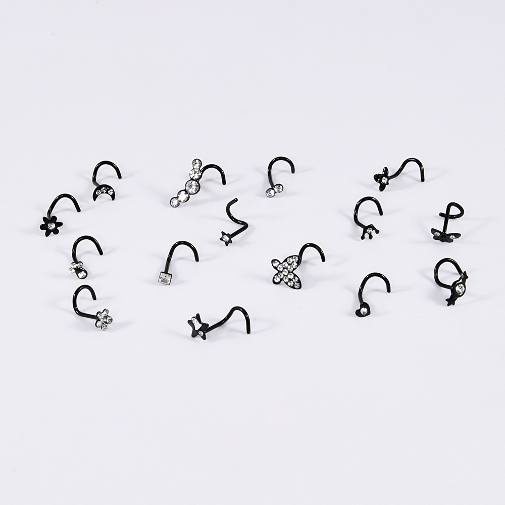 1-15 個サージカルスチールノーズスタッドクラウンハートム - Body Jewelry Etc のレビューと価格