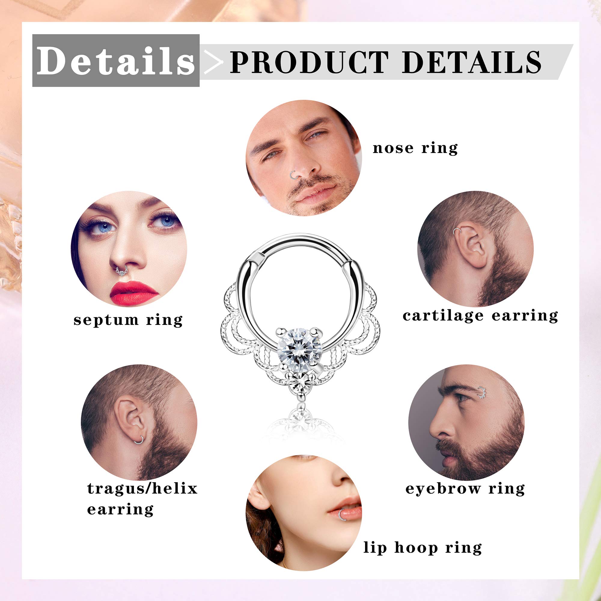 Drperfect 16 グラムセプタムクリッカーリングステ - Septum Clicker Ring のレビューと価格
