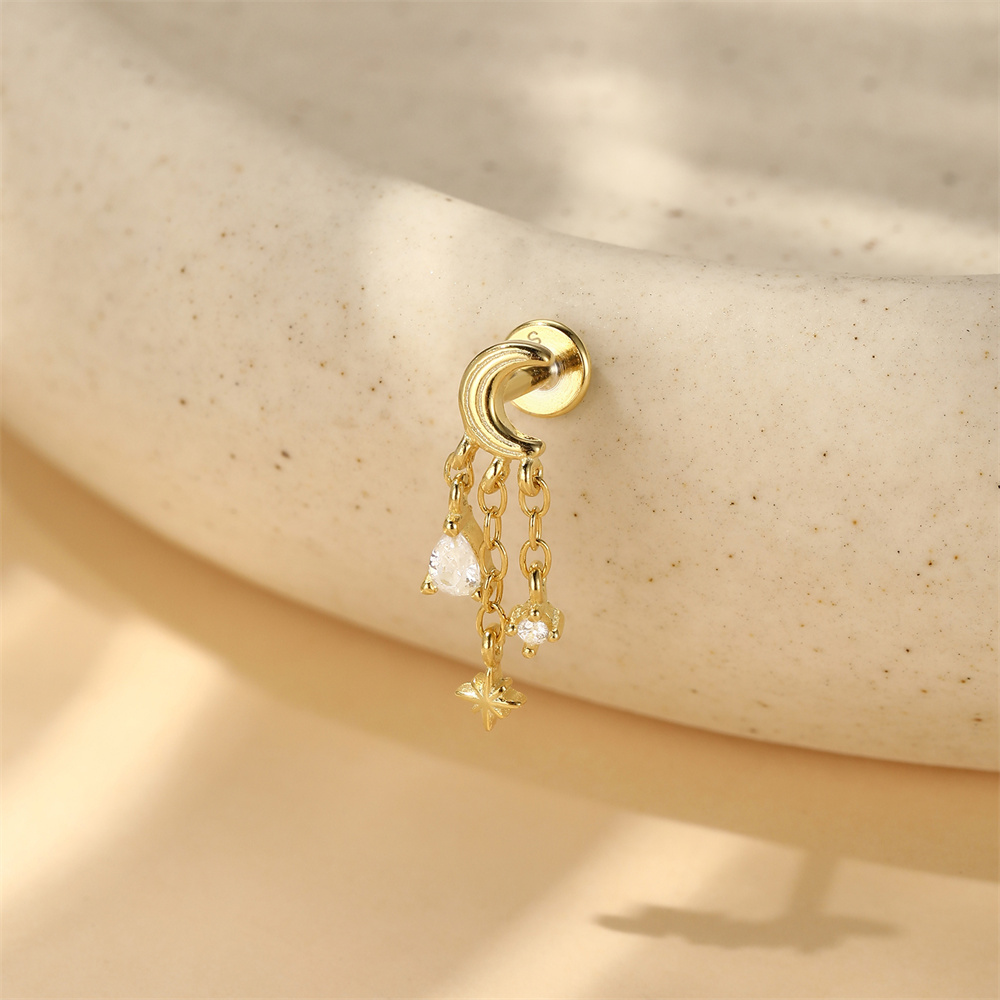 BOAKO 1PC 925 スターリングシルバー CZ フラ - Body Jewelry Flat Back のレビューと価格