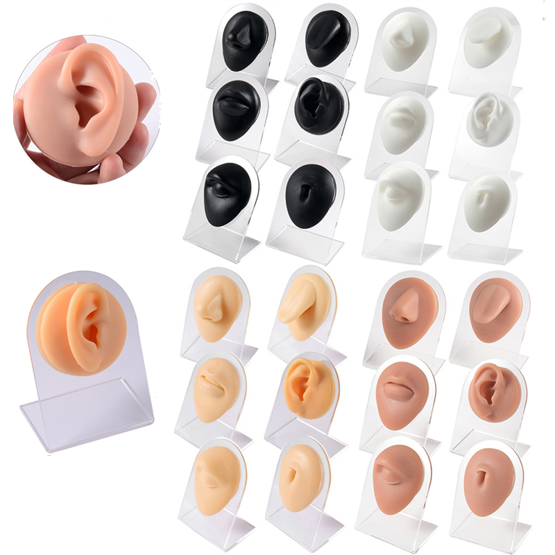 1PC ソフトシリコーンシミュレーション 1:1 耳鼻へそ乳 - Body Jewelry Display のレビューと価格