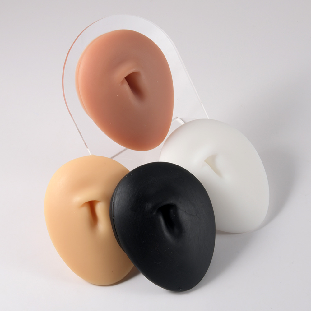 1PC ソフトシリコーンシミュレーション 1:1 耳鼻へそ乳 - Body Jewelry Display のレビューと価格