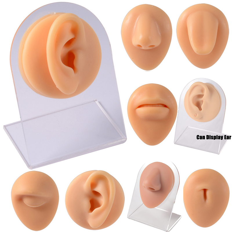 1PC ソフトシリコーンシミュレーション 1:1 耳鼻へそ乳 - Body Jewelry Display のレビューと価格