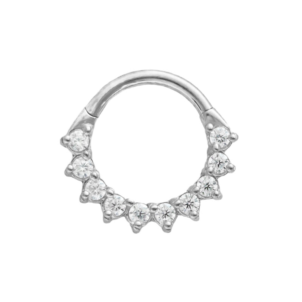 女性用セプタム付き台形ピアス,外科用鋼,鼻ピアス,クリッカー - Septum Clicker Ring のレビューと価格