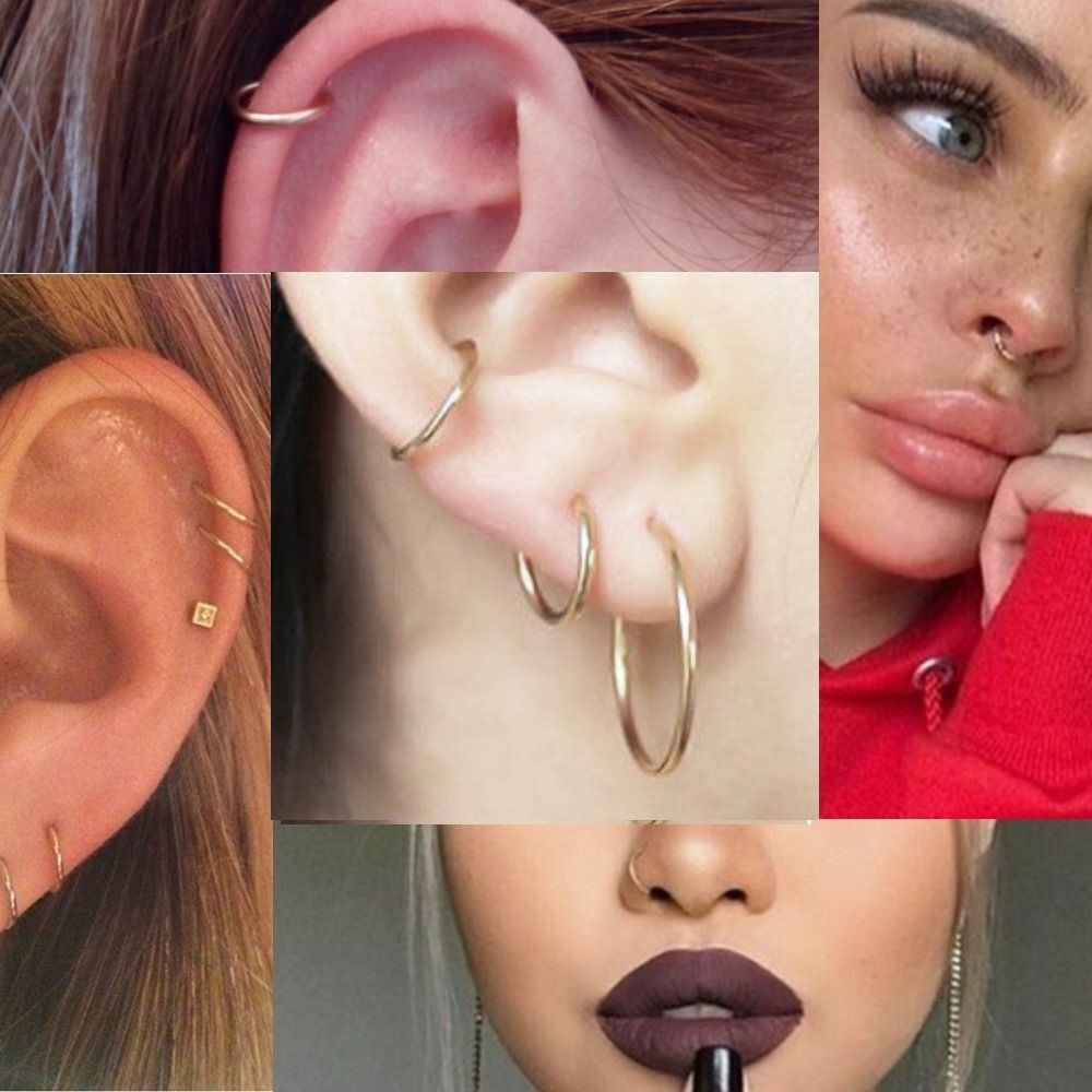 外科用ステンレススチールスタッド,ミニイヤリング,ノーズリン - Septum Clicker Ring のレビューと価格