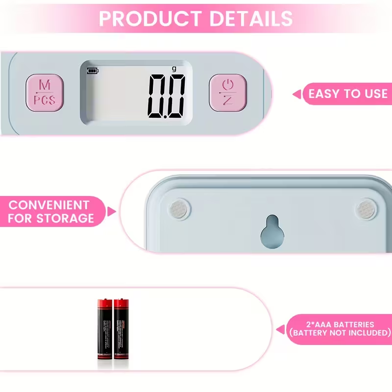 LCDディスプレイ付きキッチンスケール、0。 1オンス/1グ - Body Jewelry Display のレビューと価格