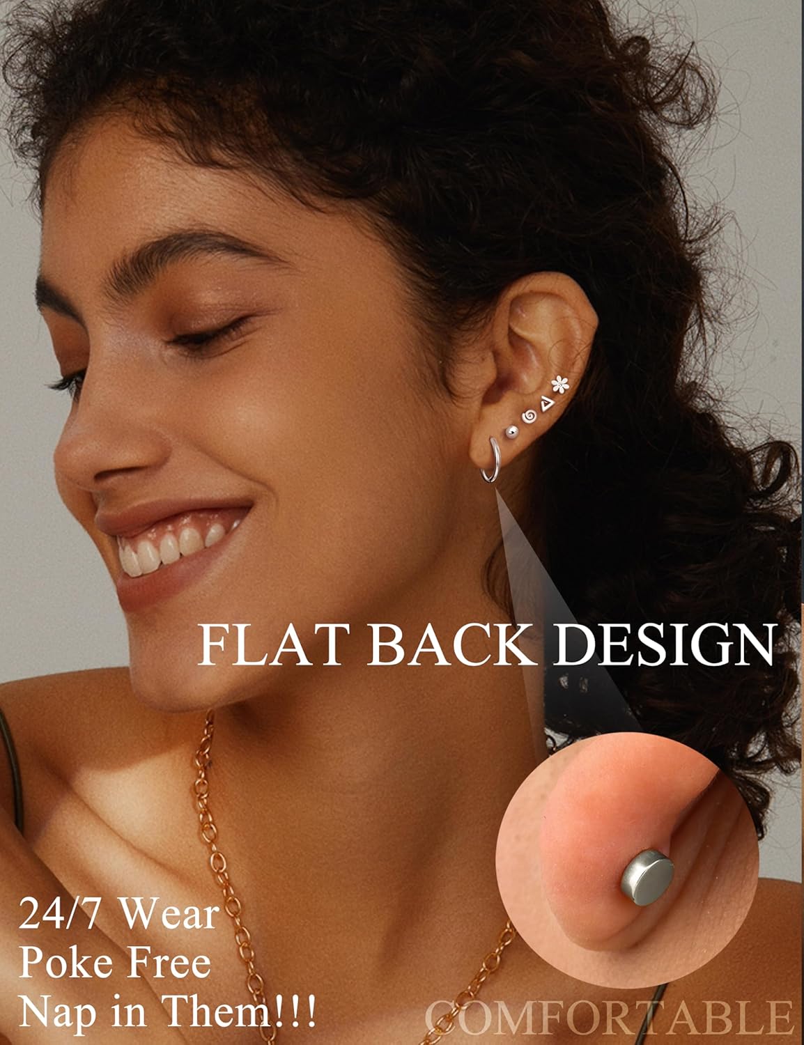 FASACCO 1 ペアサージカルスチールフラットバックイヤ - Body Jewelry Flat Back のレビューと価格