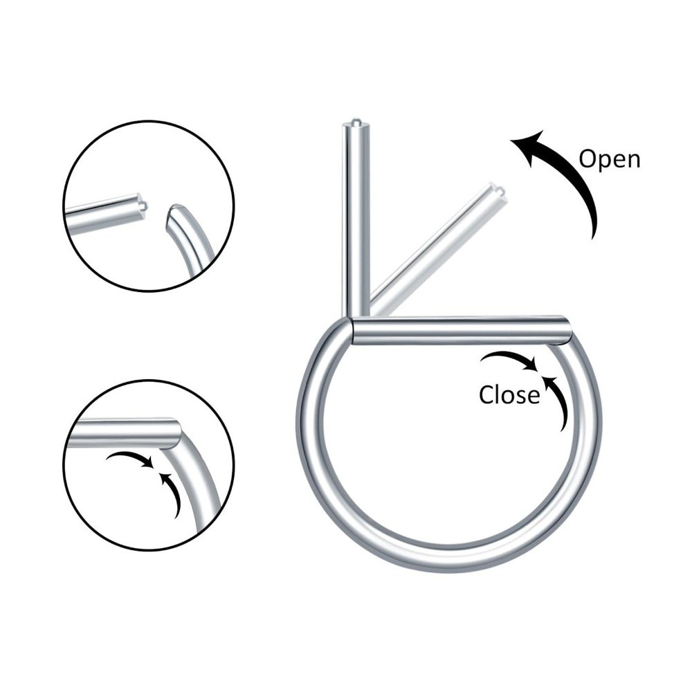 ASTM F136規格チタン製セプタムリング CZ 16G  - Septum Clicker Ring のレビューと価格